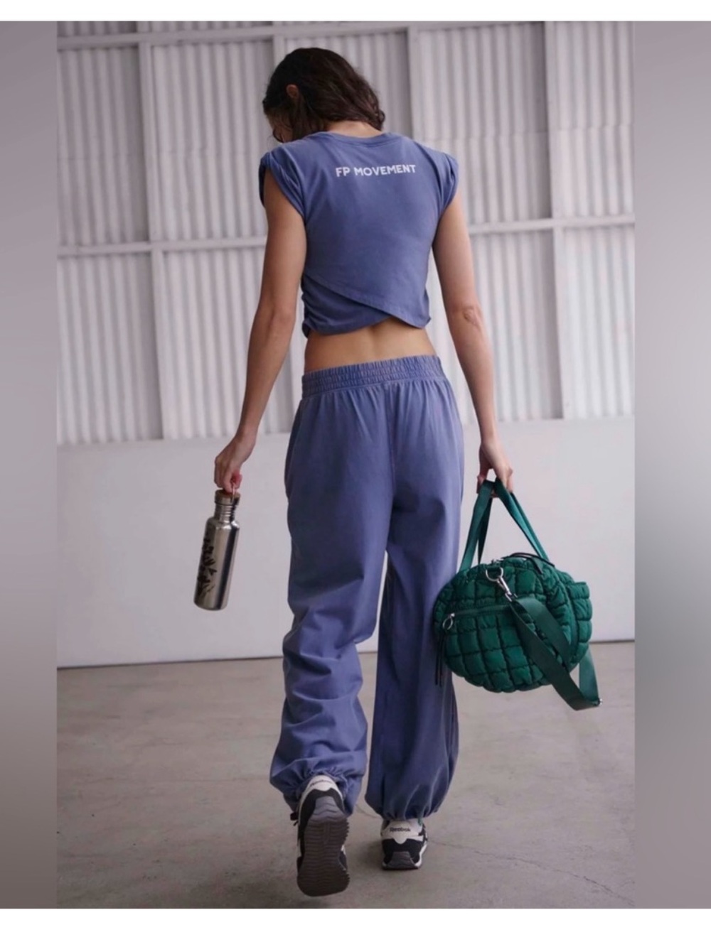 NWT Free People x FP Movement Hot Shot Logo Crossover Set in Blue Indigo Sz L - Picture 8 of 11